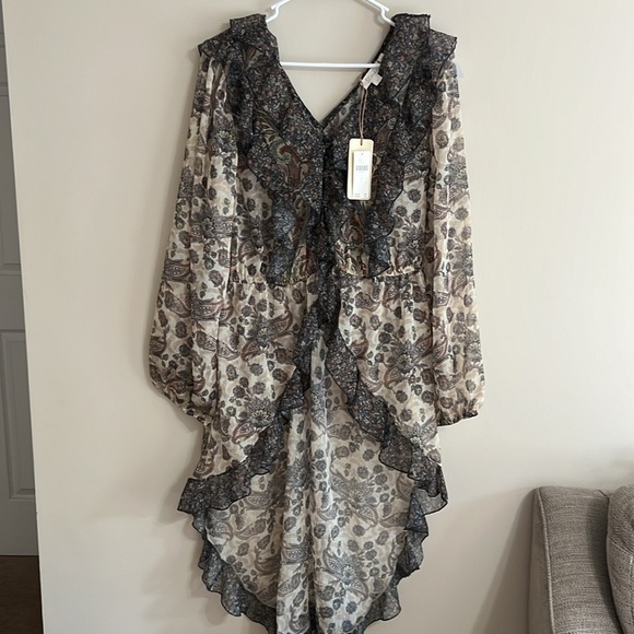 NWT Anthropologie LetMeBe Sheer Femme Maxi Button Down Long Sleeve Hi-Low Shirt - Picture 5 of 11